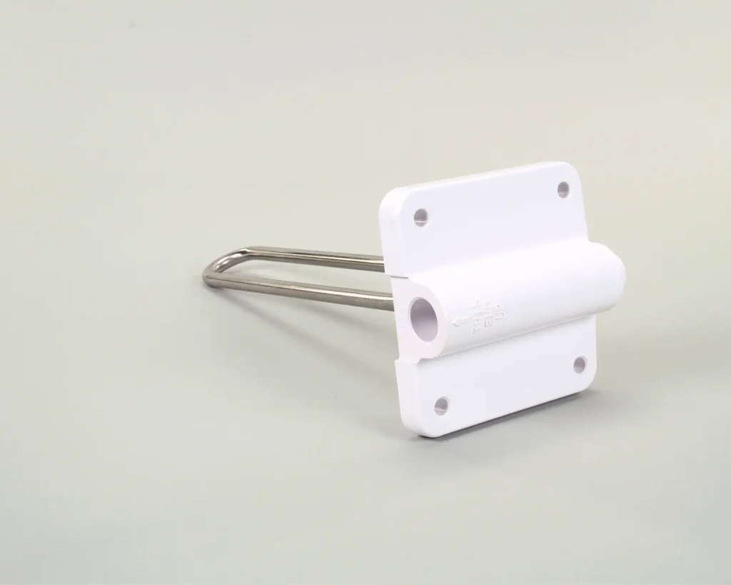 a white object with metal legs