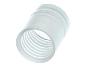 a white plastic tube with a hole