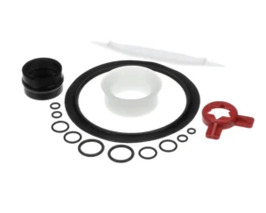 a close-up of a set of black and white objects