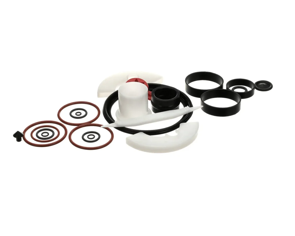 a group of different sizes of round black and white objects