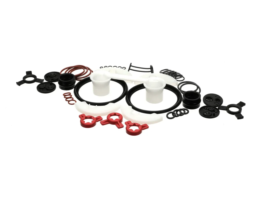 a group of black and white objects