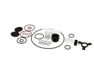 a group of different sizes of round black and white objects