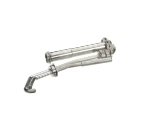 a pair of metal pipes
