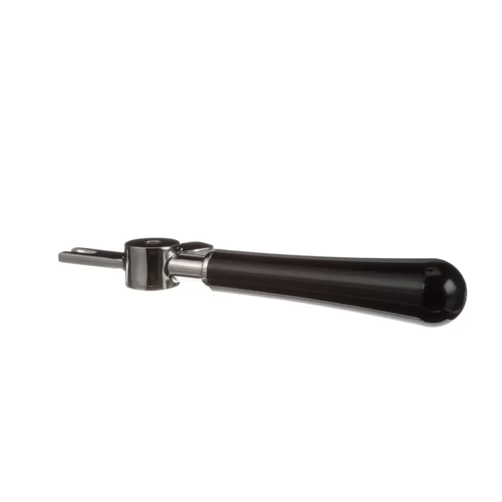 a black handle with a black handle