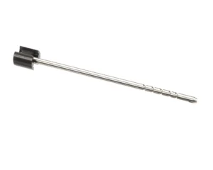 a metal rod with a black handle