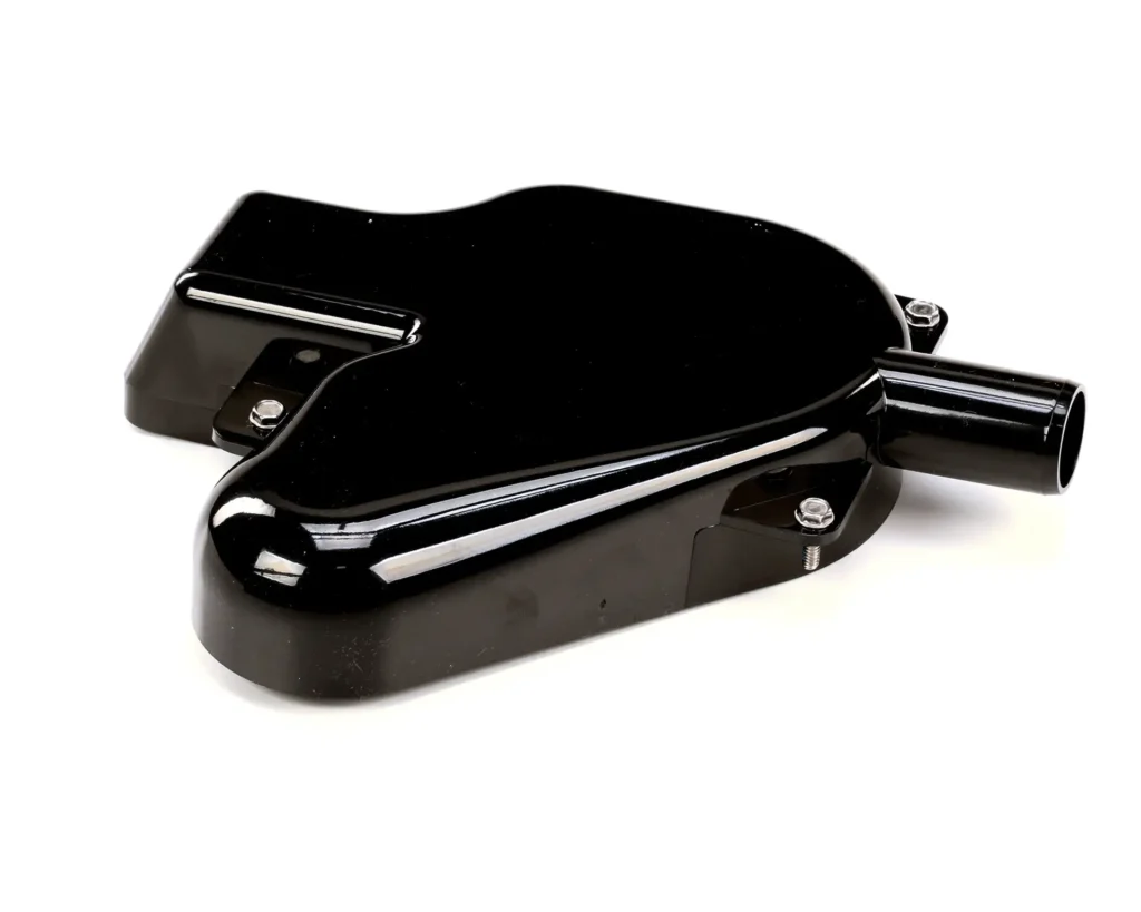 a black object with a white background