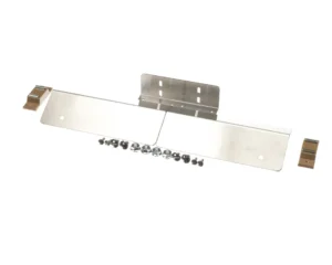 a metal plate with screws and bolts