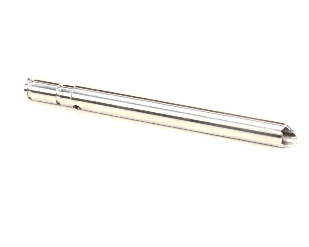 a silver pen on a white background