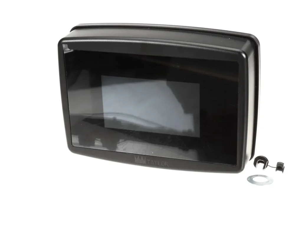 a black rectangular object with a glass window
