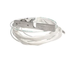 a white wire with a metal piece on it