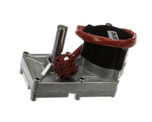a metal device with red wires