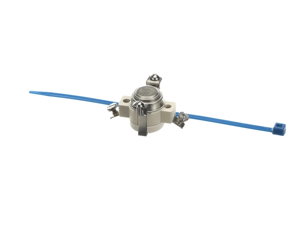 a blue wire with a round object
