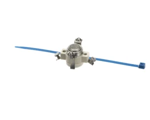 a blue wire with a round object
