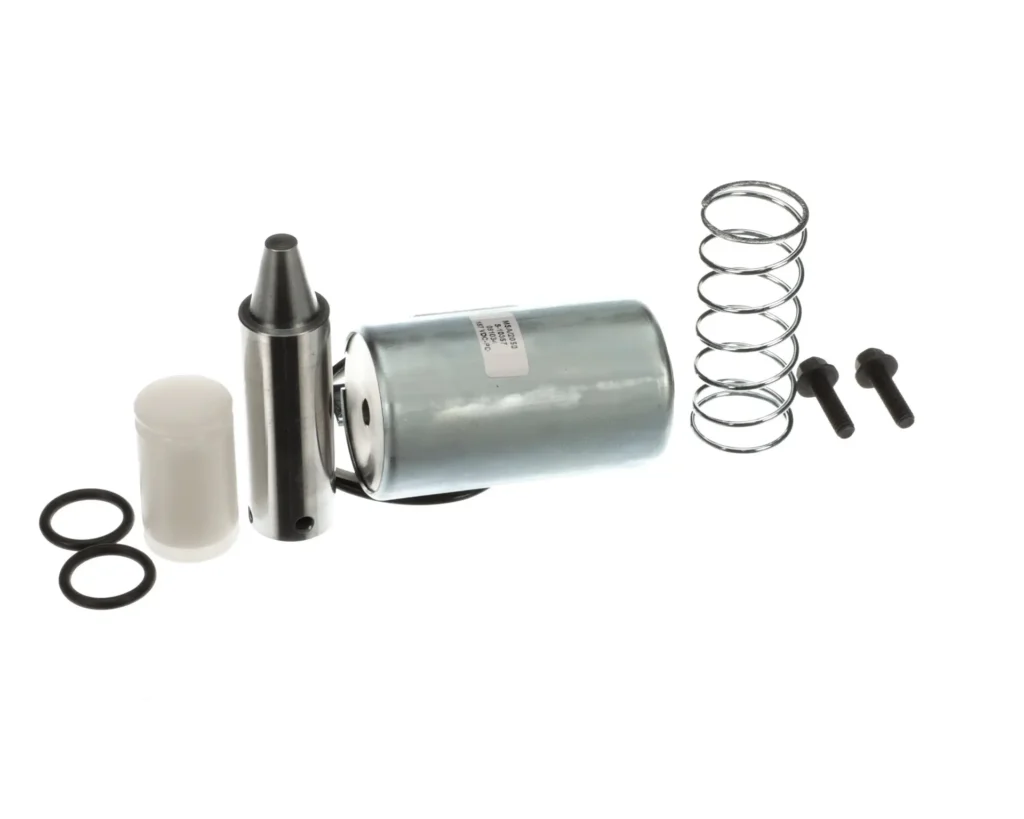 a metal cylinder with a spring and screws