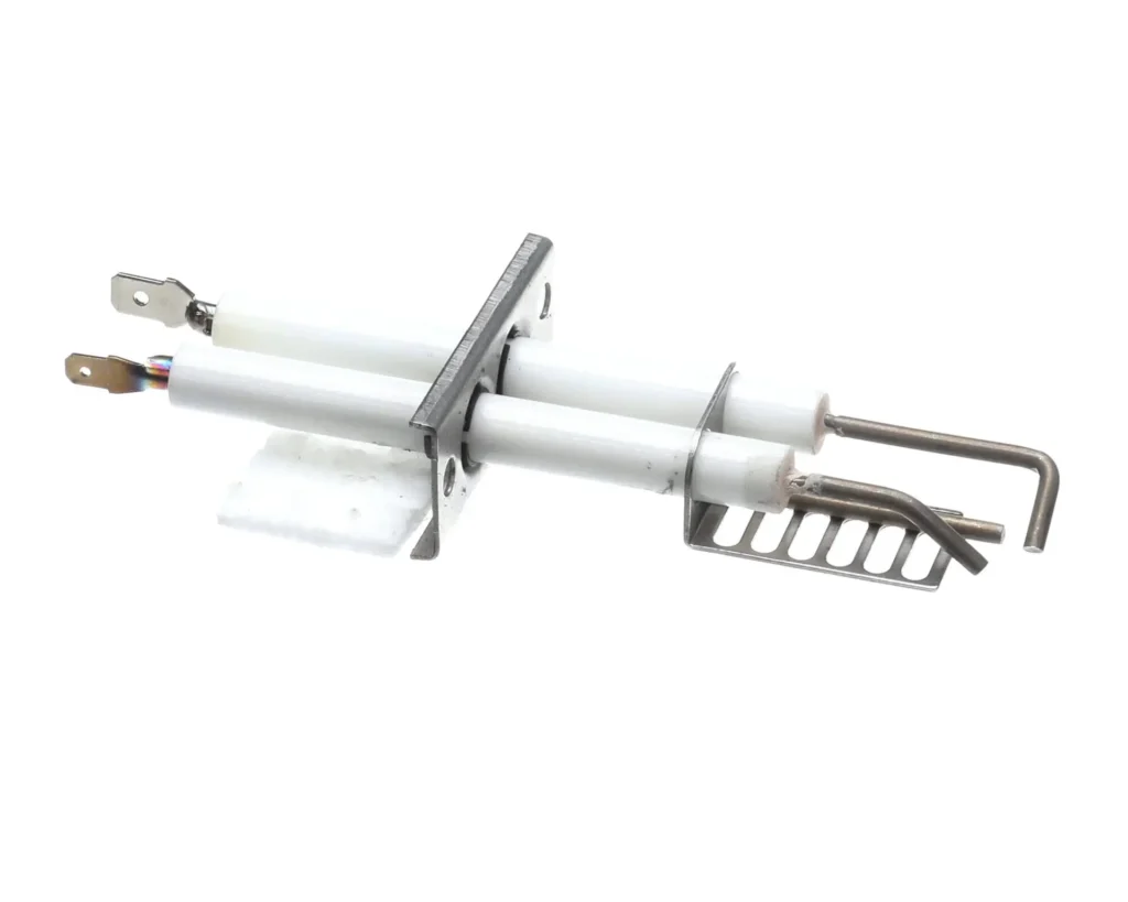 a white and silver device with metal rods