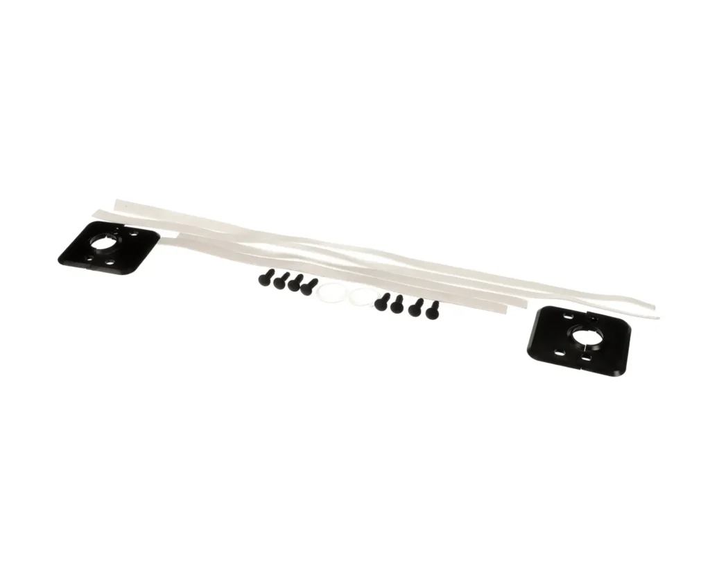 a black and white strap with black plastic straps