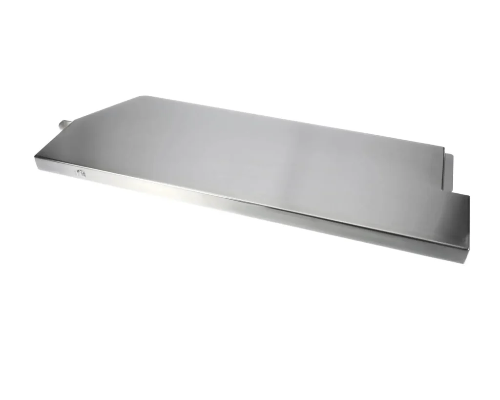 a silver rectangular object with a white background