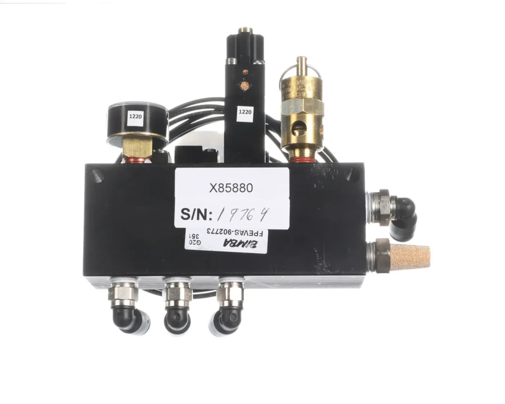 a black box with metal tubes and wires