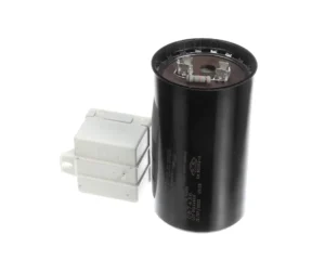 a black round object with a white cover