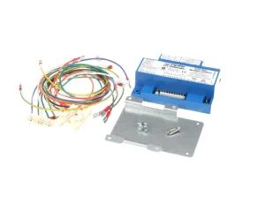a blue box with wires and screws