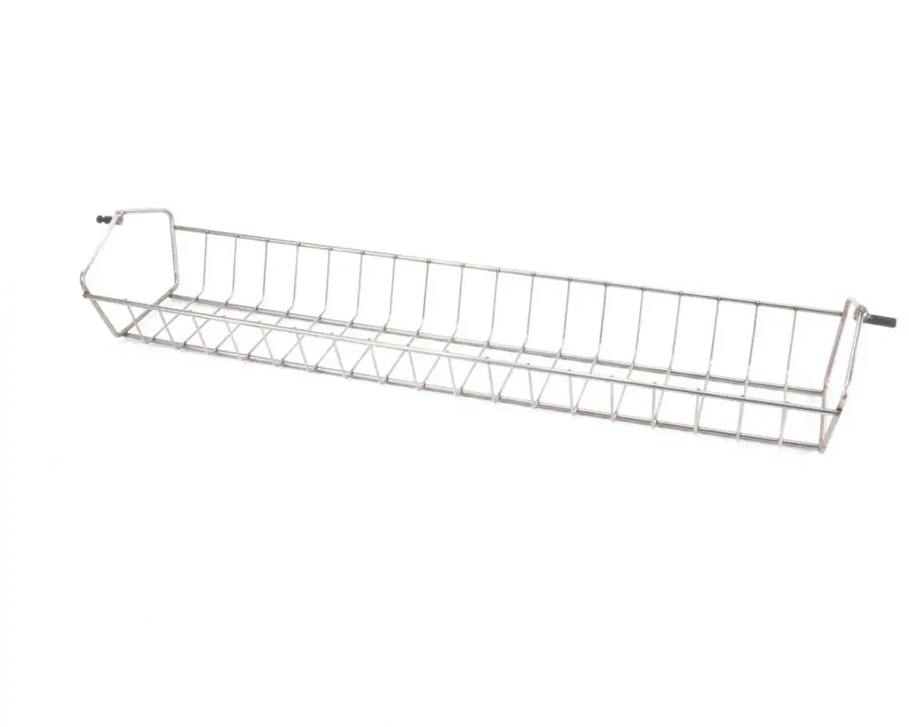 a metal basket on a white background