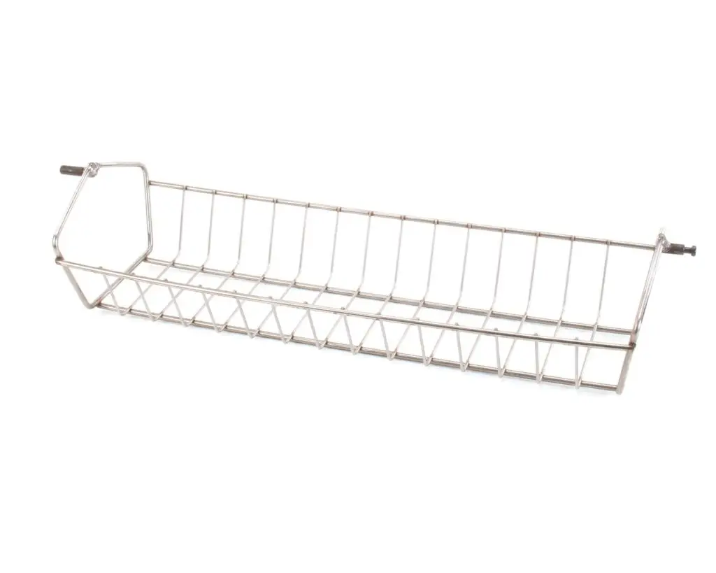 a metal basket with a handle