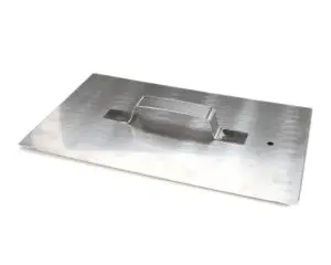 a metal rectangular object with a handle
