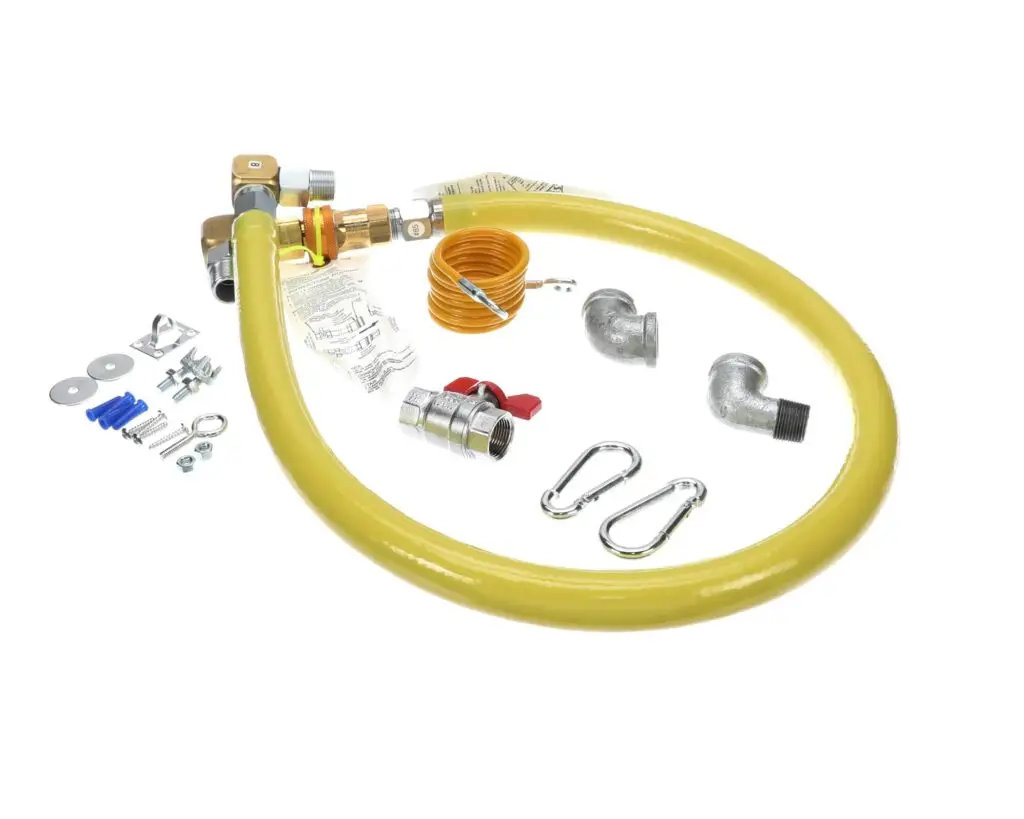 a yellow hose with various parts