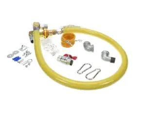 a yellow hose with various parts