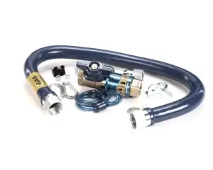 a blue and silver lock with a couple of keys