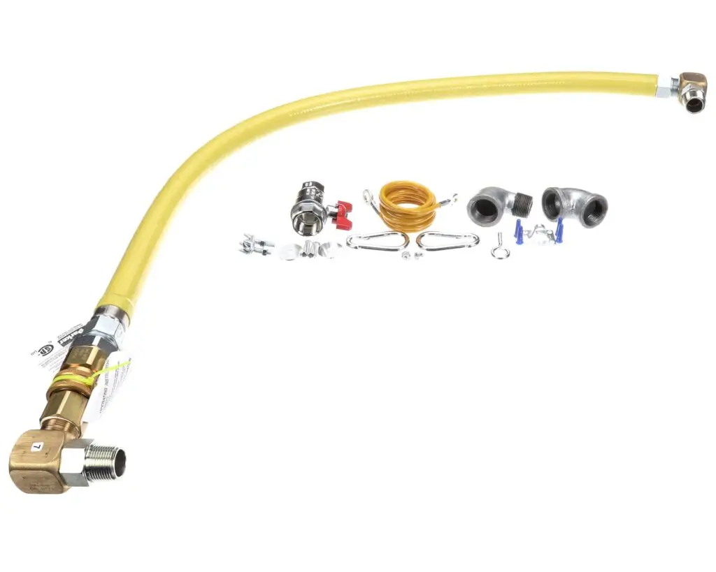 a yellow hose with various parts