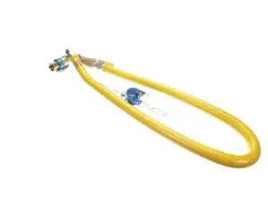 a yellow tube with blue parts