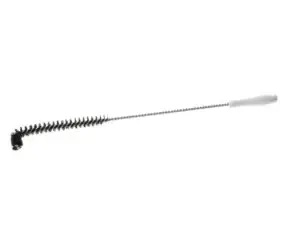 a black brush with a white handle