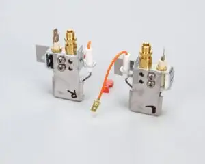 a couple of metal parts with wires