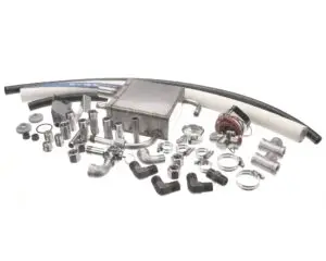 a group of metal pipes and tubes