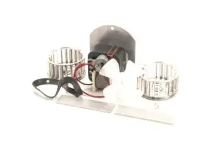 a small electric motor with a fan and parts