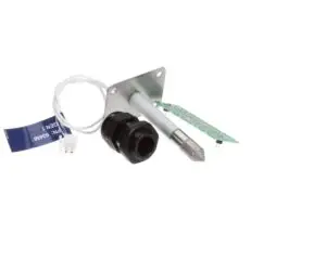 a small metal object with a white wire and a black object
