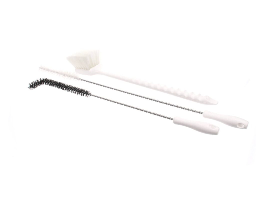 a group of cleaning brushes