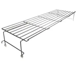a metal rack with wire