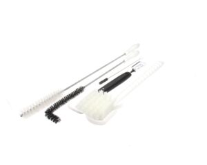 a group of cleaning brushes