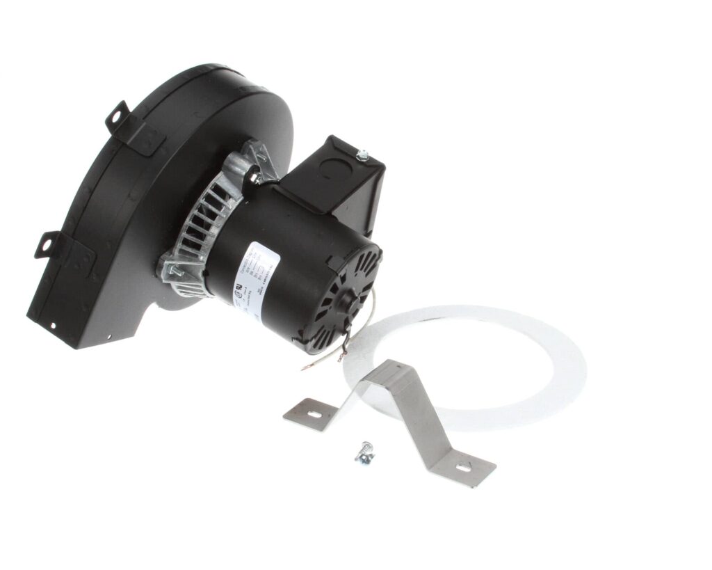 a black electric motor with a white circle