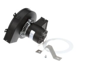 a black electric motor with a white circle