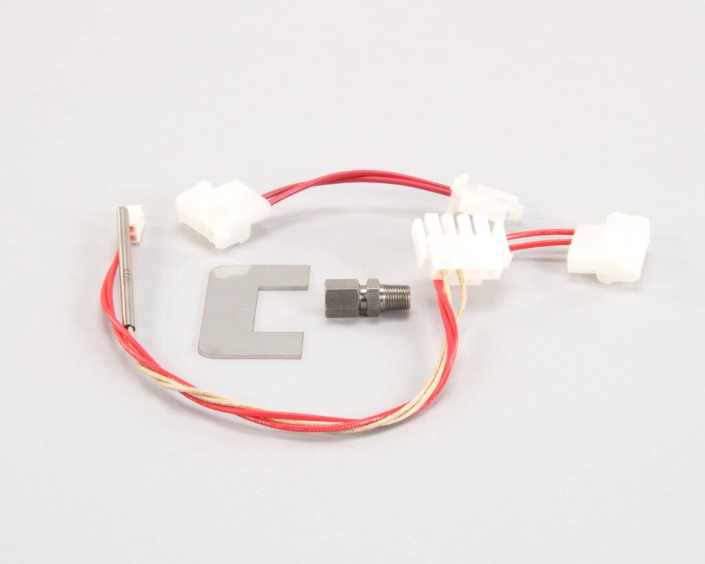 a red and white wire with white plastic parts