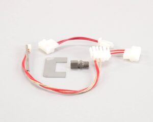 a red and white wire with white plastic parts