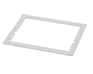 a white rectangular frame with holes