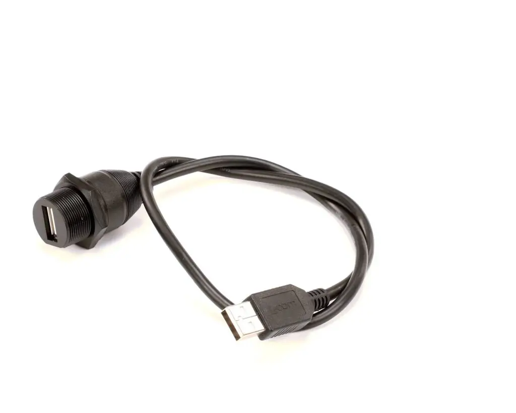 a black cable with a connector