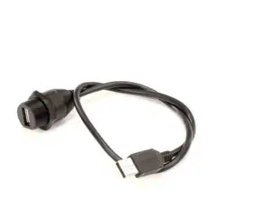 a black cable with a connector