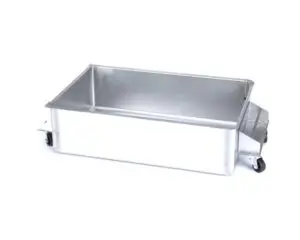 a metal container with wheels