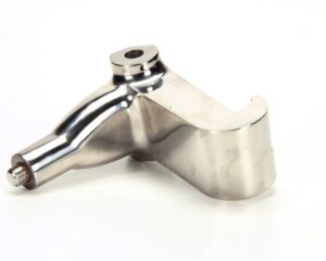 a silver metal object on a white background