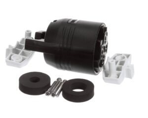 a black and white plastic device with white plastic parts